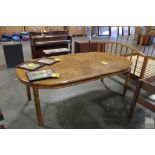 WOOD DINING ROOM TABLE, EXPANDS FROM 44" X 84"