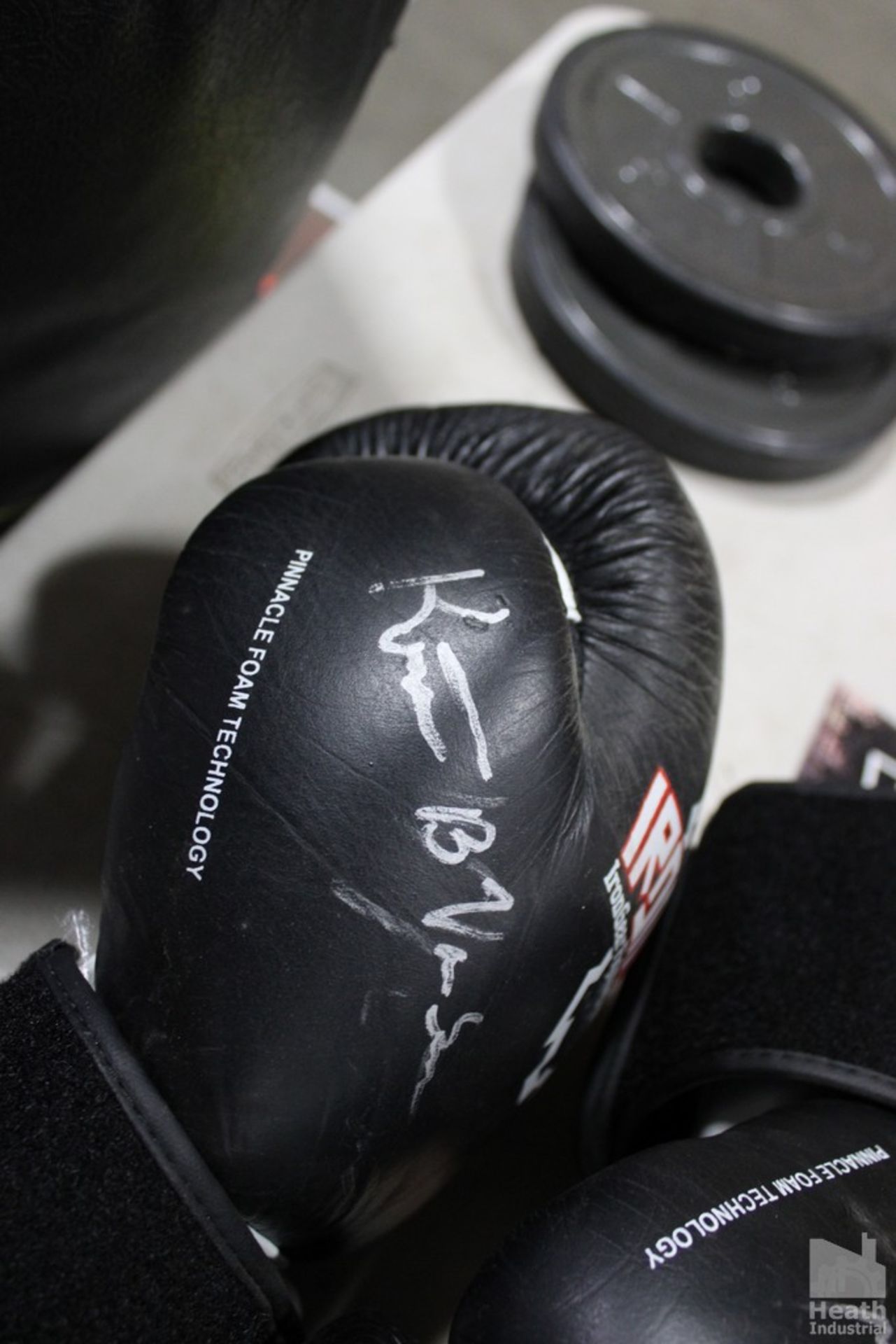 IRON GEAR BOXING GLOVES, APPEAR TO HAVE AN AUTOGRAPH ON THEM - Image 3 of 3
