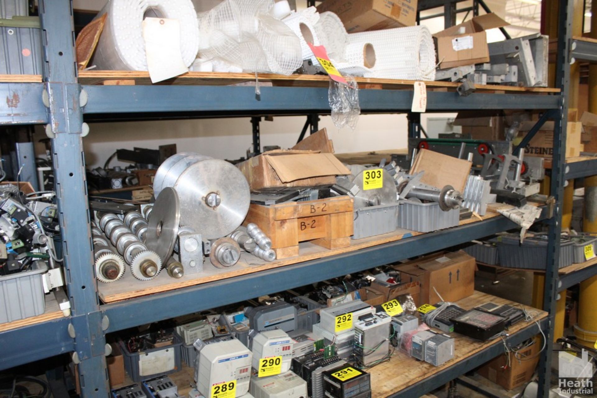 ASSORTED MACHINERY COMPONENTS ON SHELF