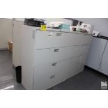 (2) HON FOUR DRAWER LATERAL FILE CABINETS 42" X 19" X 53"