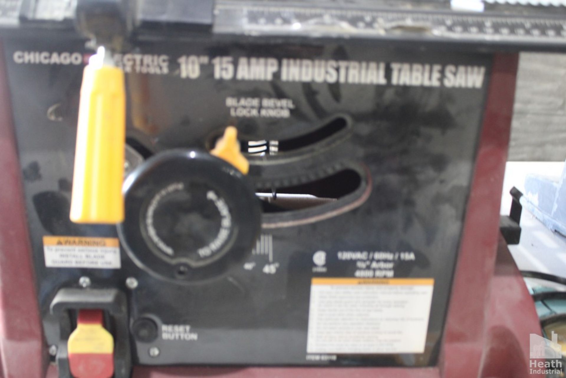 CHICAGO ELECTRIC 10" 15 AMP INDUSTRIAL TABLE SAW - Image 3 of 3