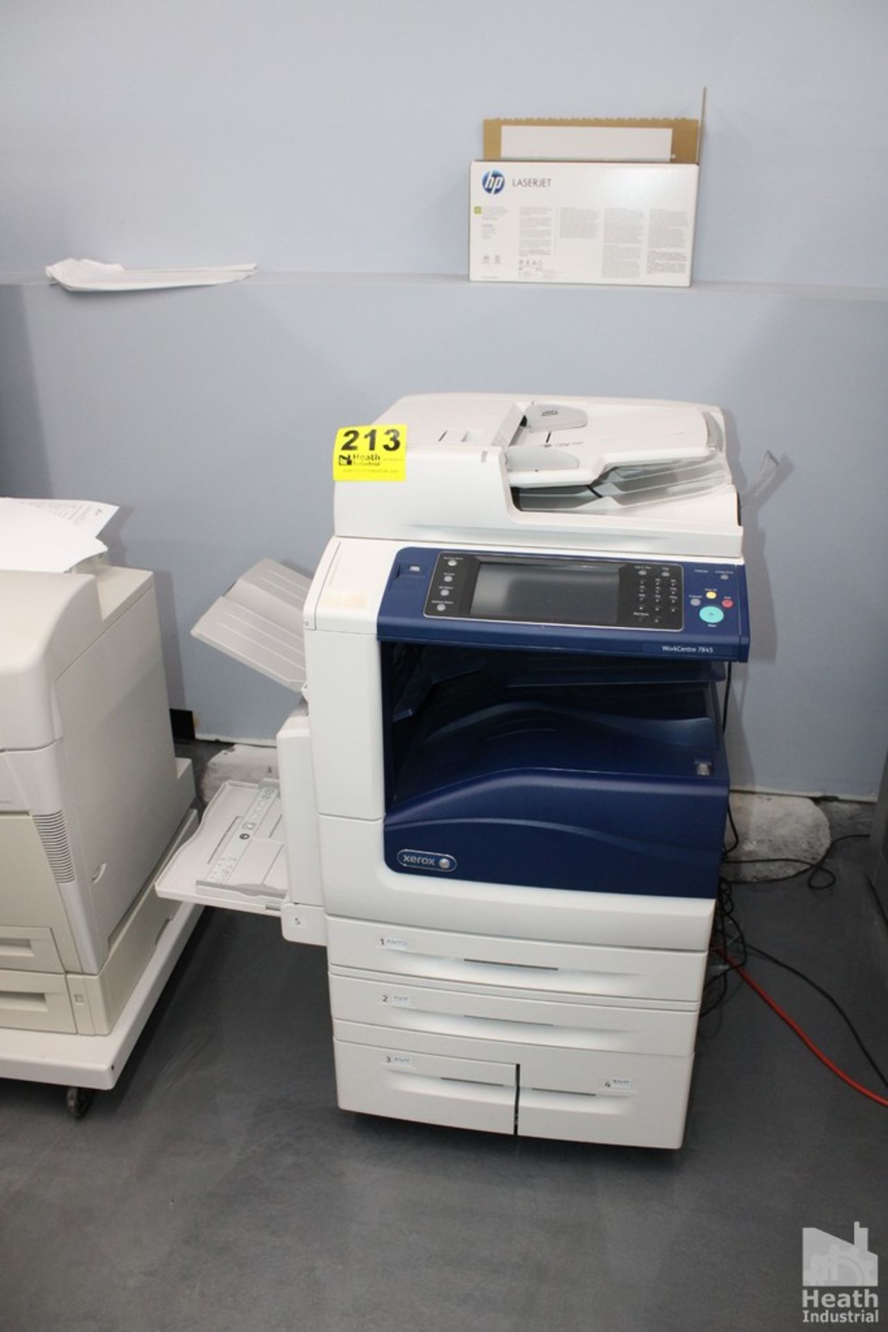 XEROX WORK CENTER 7845 MULTIFUNCTION COLOR COPIER, WITH ADF, PAPER TRAYS, ETC.