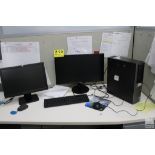 DELL OPTIPLEX 980 TOWER WITH TWO MONITORS, KEYBOARD AND MOUSE