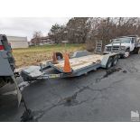 TANDEM AXLE UTILITY TRAILER, 16' X 79" WOOD DECK PINTLE HITCH, 4' RAMPS