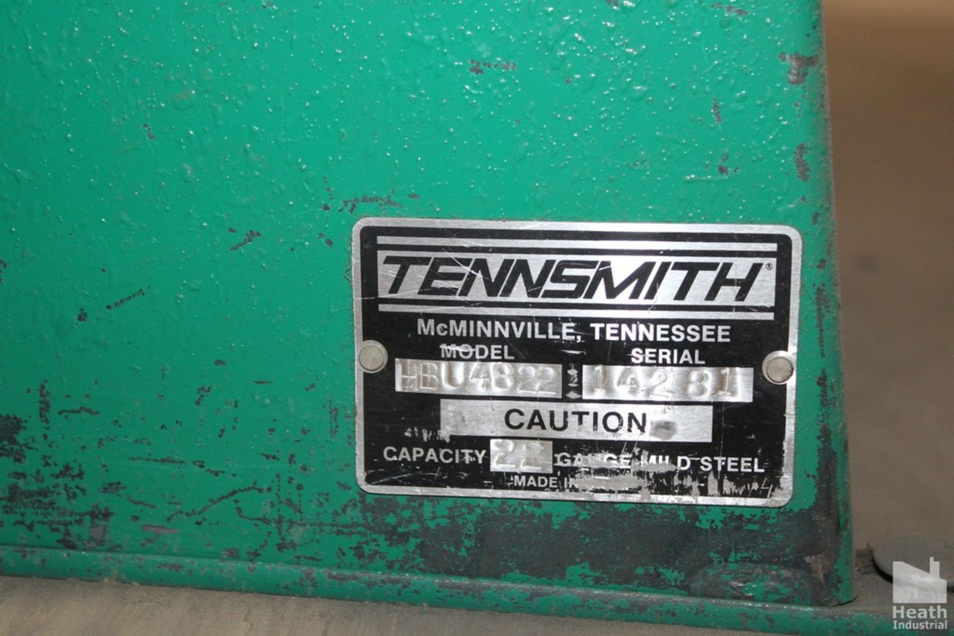 TENNSMITH 22 GAUGE X 48” MODEL HBU4822 BENCH FINGER BRAKE, S/N 14281 - Image 4 of 5