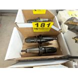 (2) CAT40 TOOL HOLDERS WITH ROHM 0-3/8" KEYLESS DRILL CHUCKS