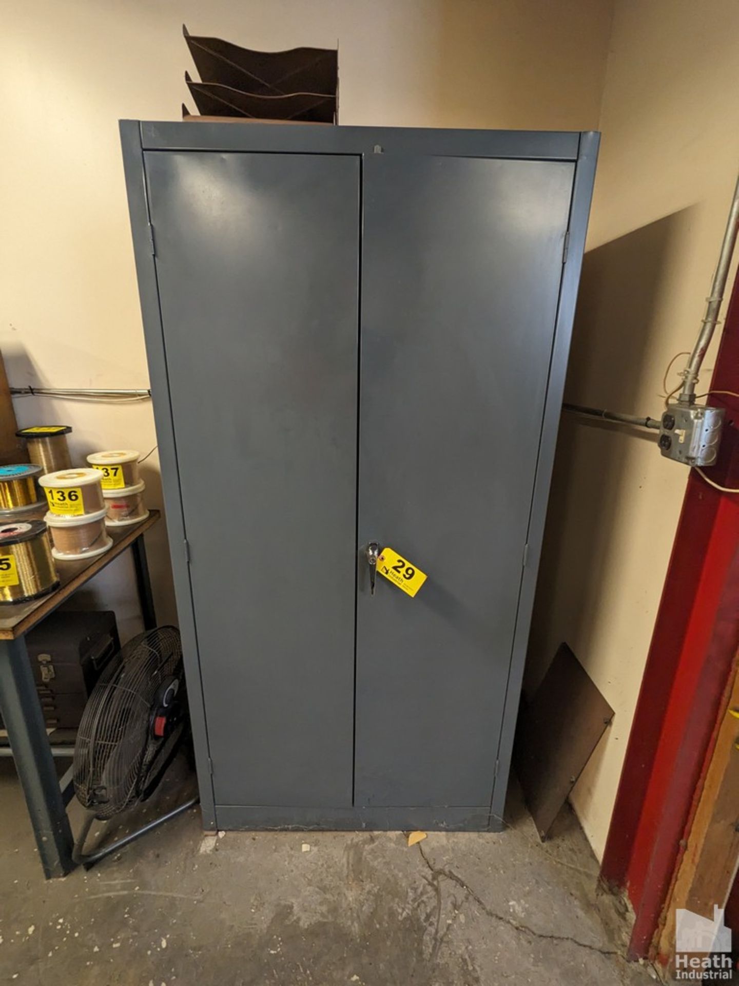 TWO DOOR STEEL STORAGE CABINET (NO CONTENTS)