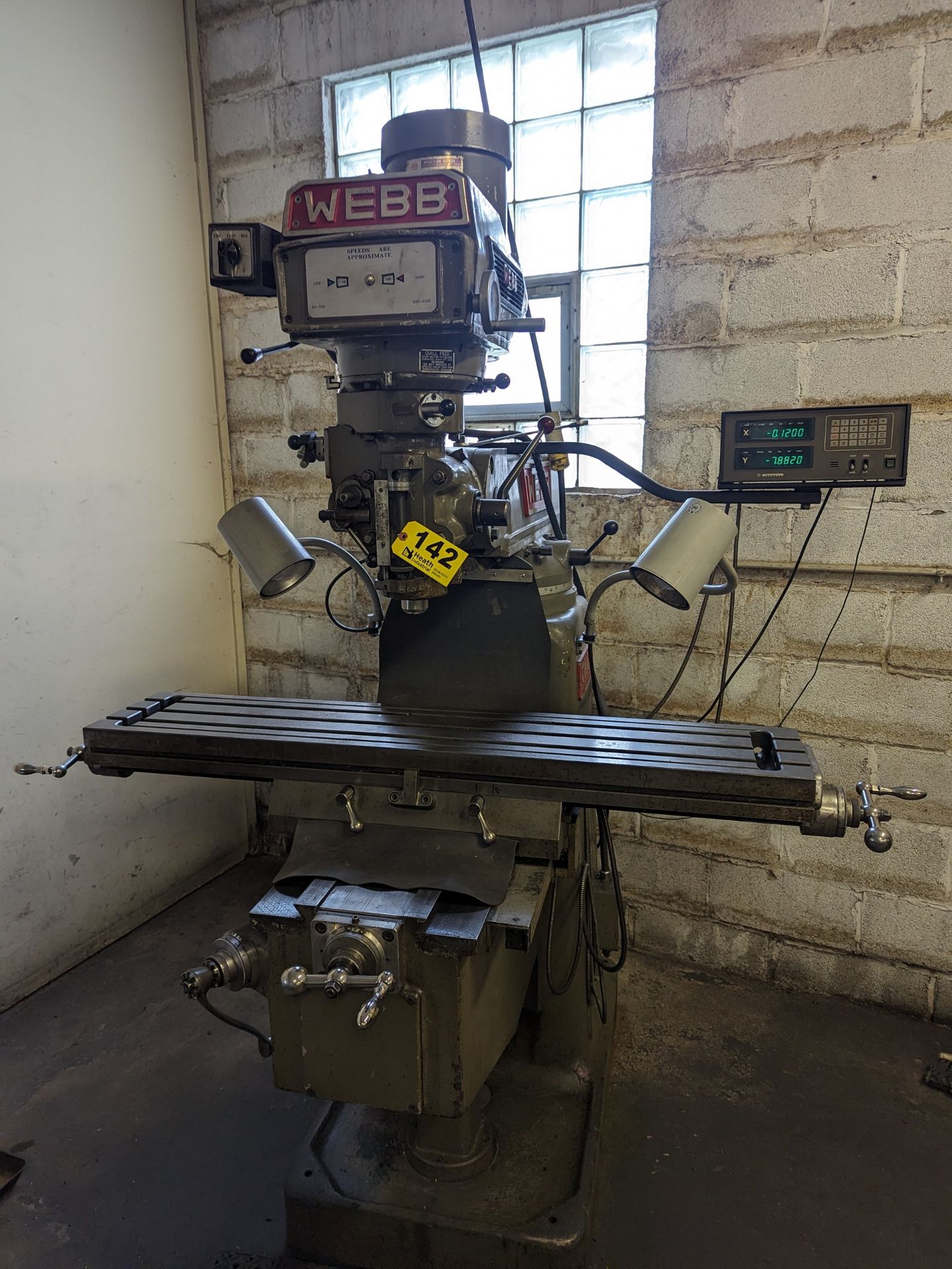 WEBB 3 HP MODEL 3VH CHAMPION VARIABLE SPEED RAM TYPE VERTICAL MILL, - Image 2 of 8