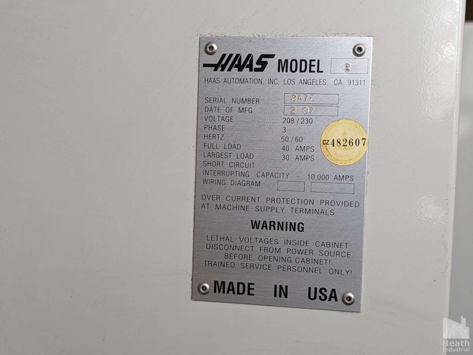 HAAS 3-AXIS MODEL VF-2 CNC VERTICAL MACHINING CENTER - Image 7 of 7