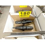 (2) CAT40 TOOL HOLDERS WITH ROHM 0-3/8" KEYLESS DRILL CHUCKS