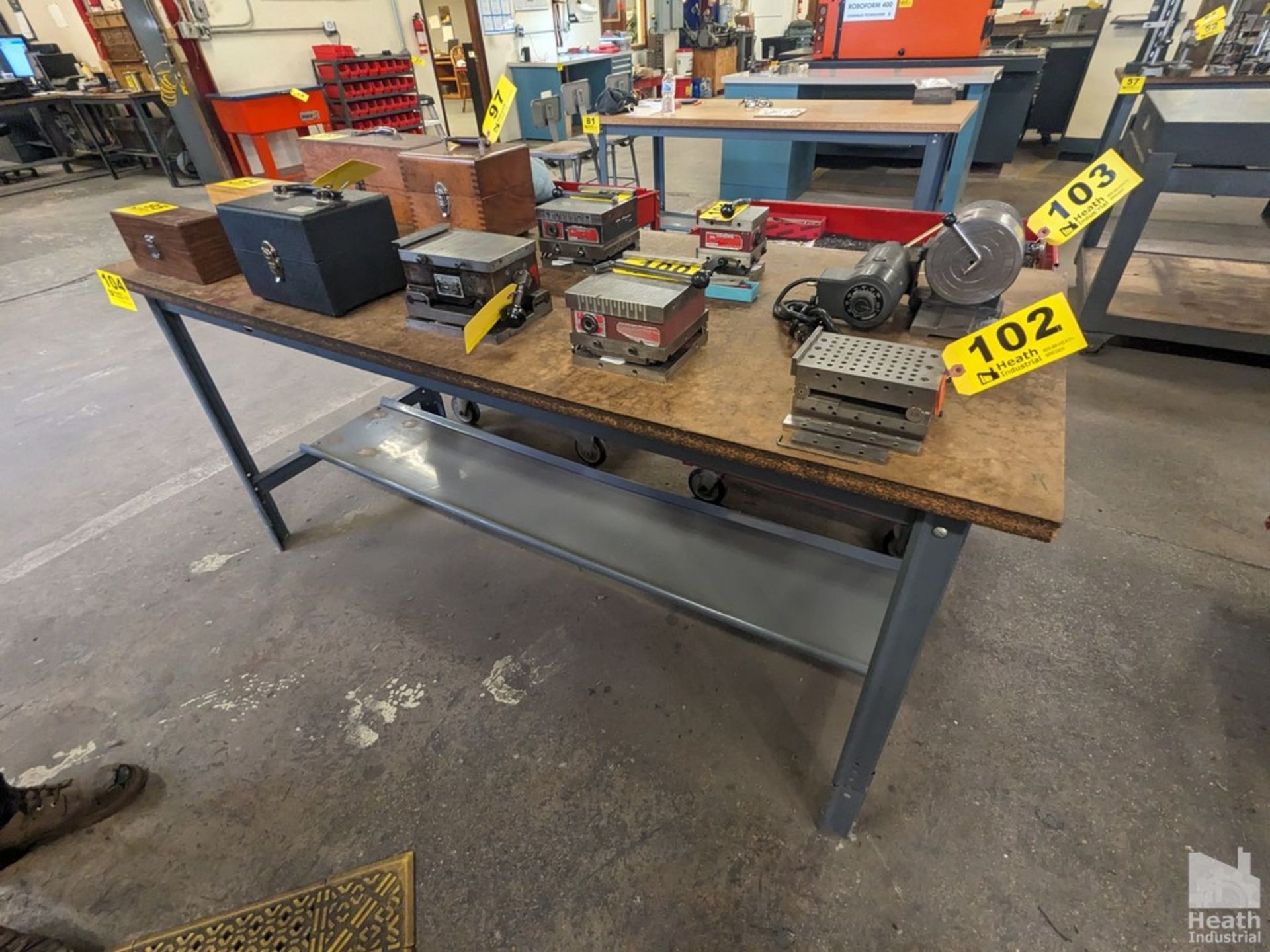 WOOD TOP STEEL FRAME WORKBENCH 72" X 30" X 33"