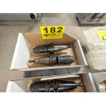 (2) CAT40 TOOL HOLDERS WITH ROHM 0-3/8" KEYLESS DRILL CHUCKS