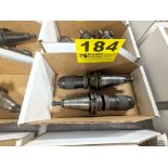 (2) CAT40 TOOL HOLDERS WITH ROHM 0-3/8" KEYLESS DRILL CHUCKS