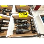 (3) CAT40 COLLET TYPE TOOL HOLDERS WITH ASSORTED SPRING COLLETS