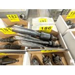 (2) CAT40 TOOL HOLDERS WITH ASSORTED SPADE DRILLS