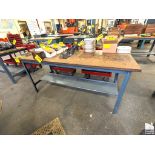 WOOD TOP STEEL FRAME WORKBENCH 72" X 30" X 33"