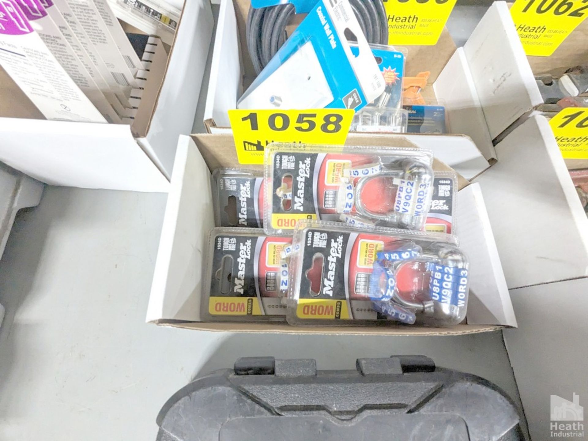 LARGE QUANTITY OF "WORD" COMBINATION LOCKS IN BOX