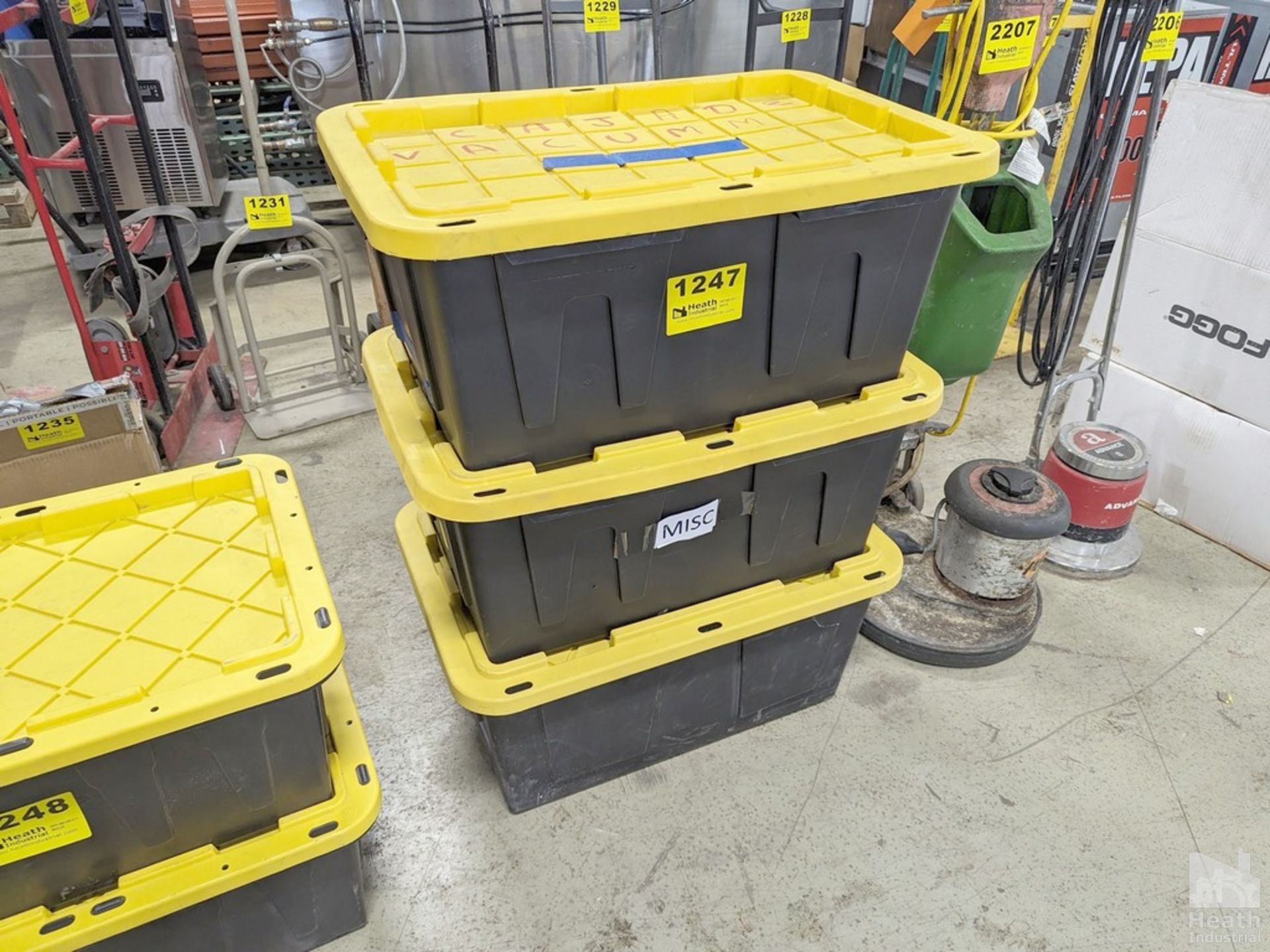 (3) LARGE STACKABLE TOTES