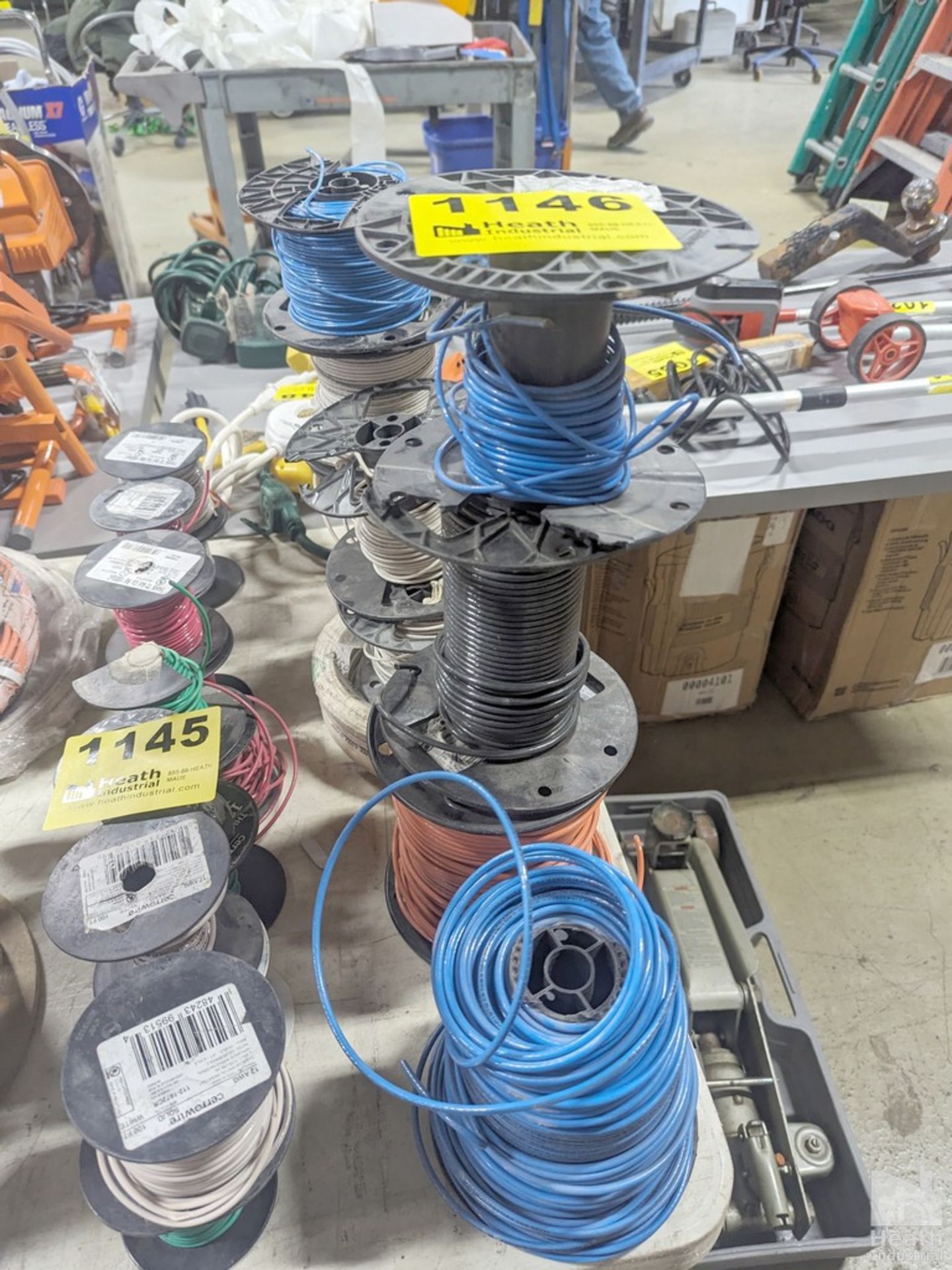 (12) SPOOLS OF ASSORTED ELECTRICAL WIRE
