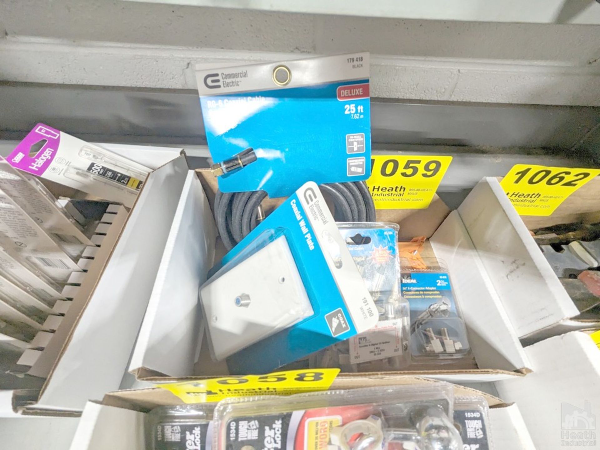 ASSORTED CABLE TELEVISION WIRING IN BOX