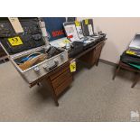 WOOD DESK AND CREDENZA