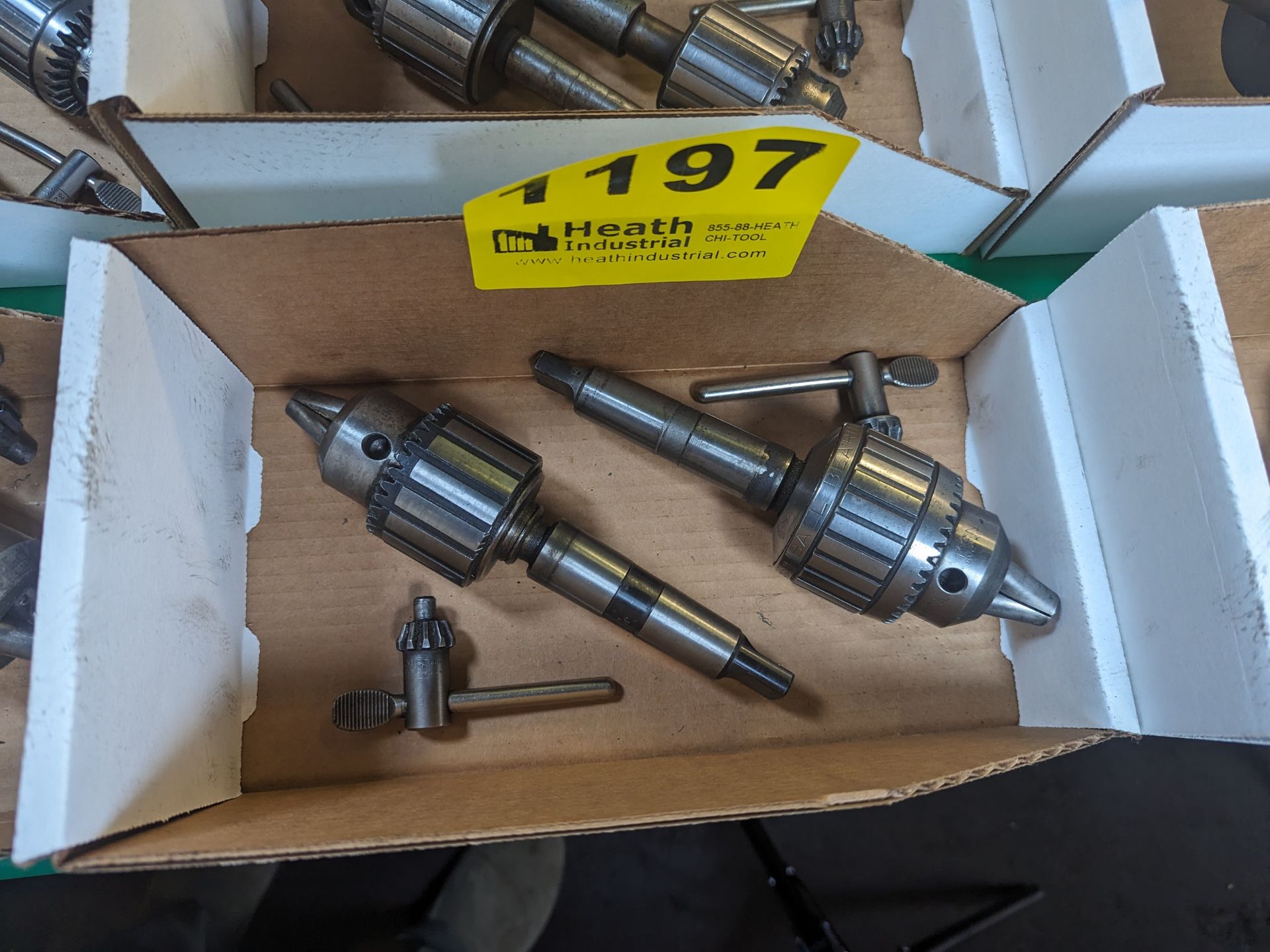 (2) ASSORTED TAPER SHANK DRILL CHUCKS WITH KEYS