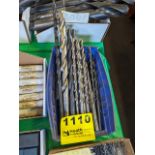 LOT OF ASSORTED LONG DRILLS IN BIN