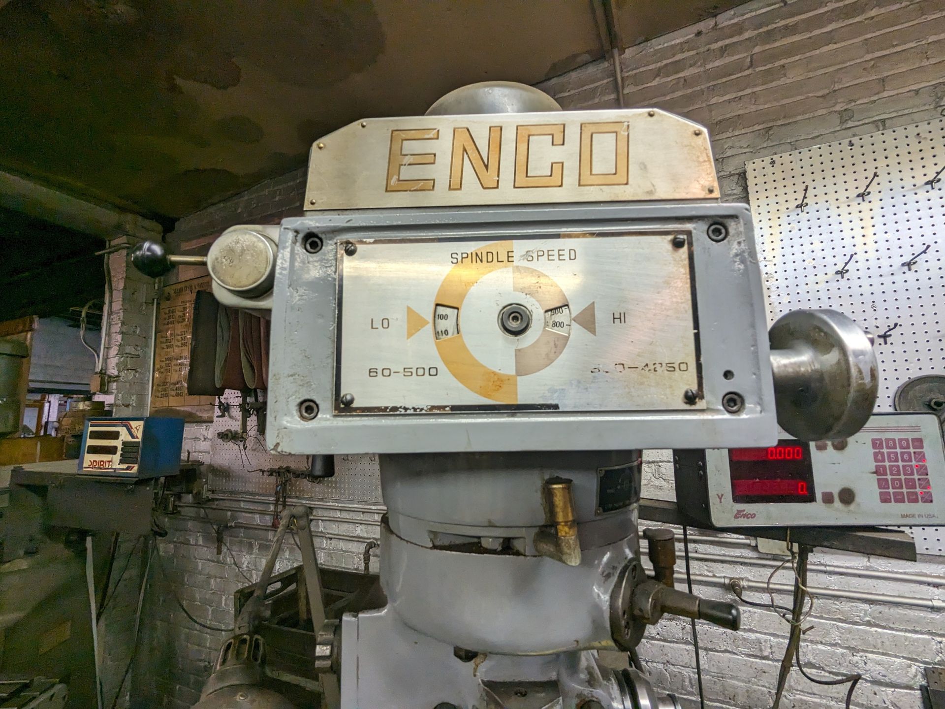 Enco 2 KW Model 100-1588 Variable Speed Ram Type Vertical Mill, s/n 470480, 54" Power Feed Table, - Image 2 of 8