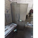 TWO DOOR STEEL STORAGE CABINET WITH CONTENTS 36" X 18" X 78"