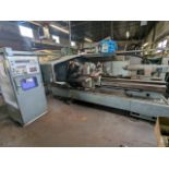 MAZAK 24"x60" MODEL M4 CNC FLAT BED LATHE, S/N 12017, 13" 3-JAW CHUCK, FANUC CONTROL