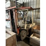 NISSAN MODEL PH02A25V 4,500 LB LPG FORKLIFT TRUCK, 169 IN LIFT, 8970 HOURS INDICATED, SIDE SHIFT,