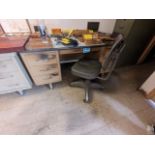 STEEL DESK WITH CHAIR 60" X 30" X 30"