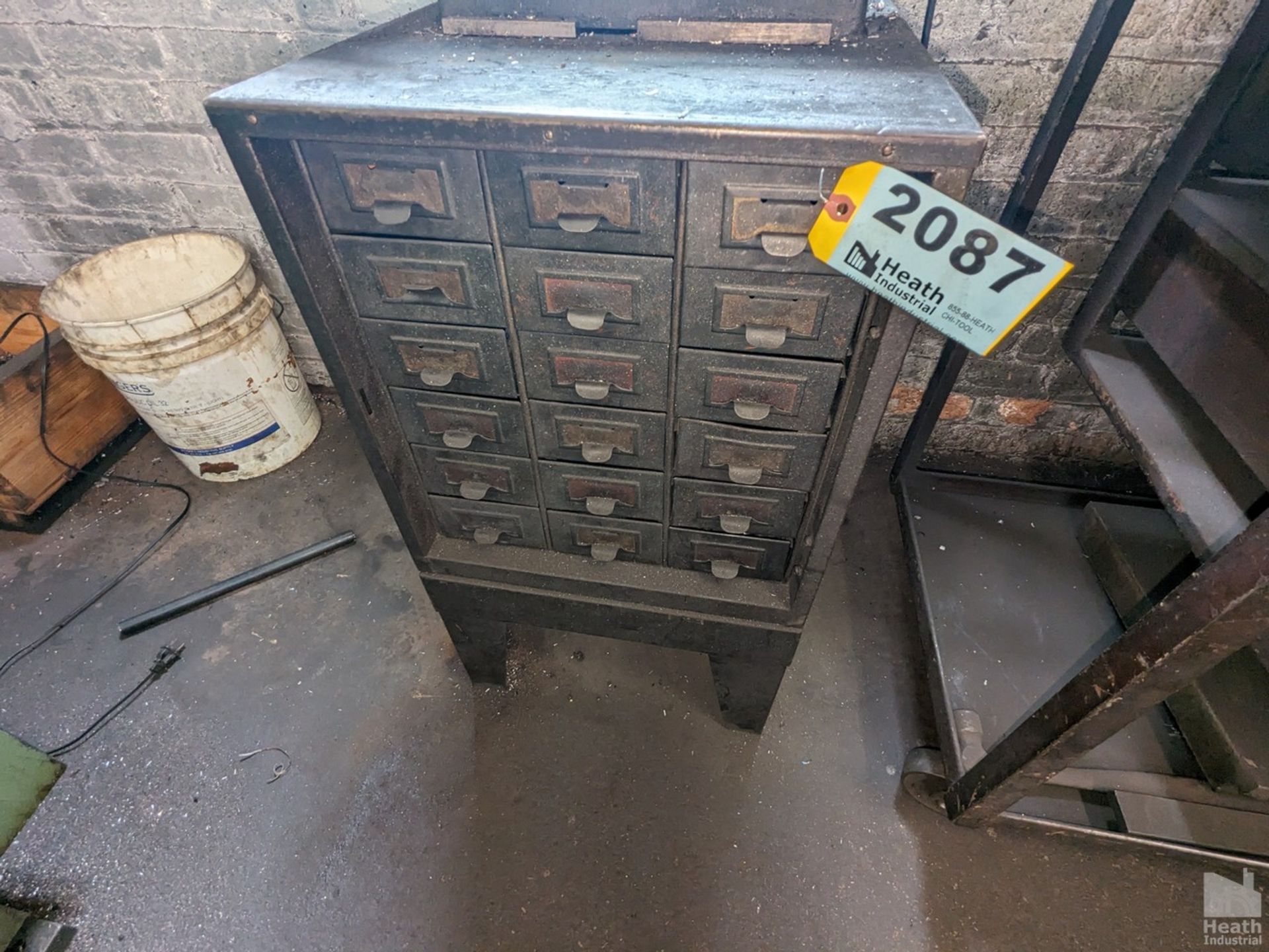 STEEL HARDWARE CABINET WITH CONTENTS 18" X 24"