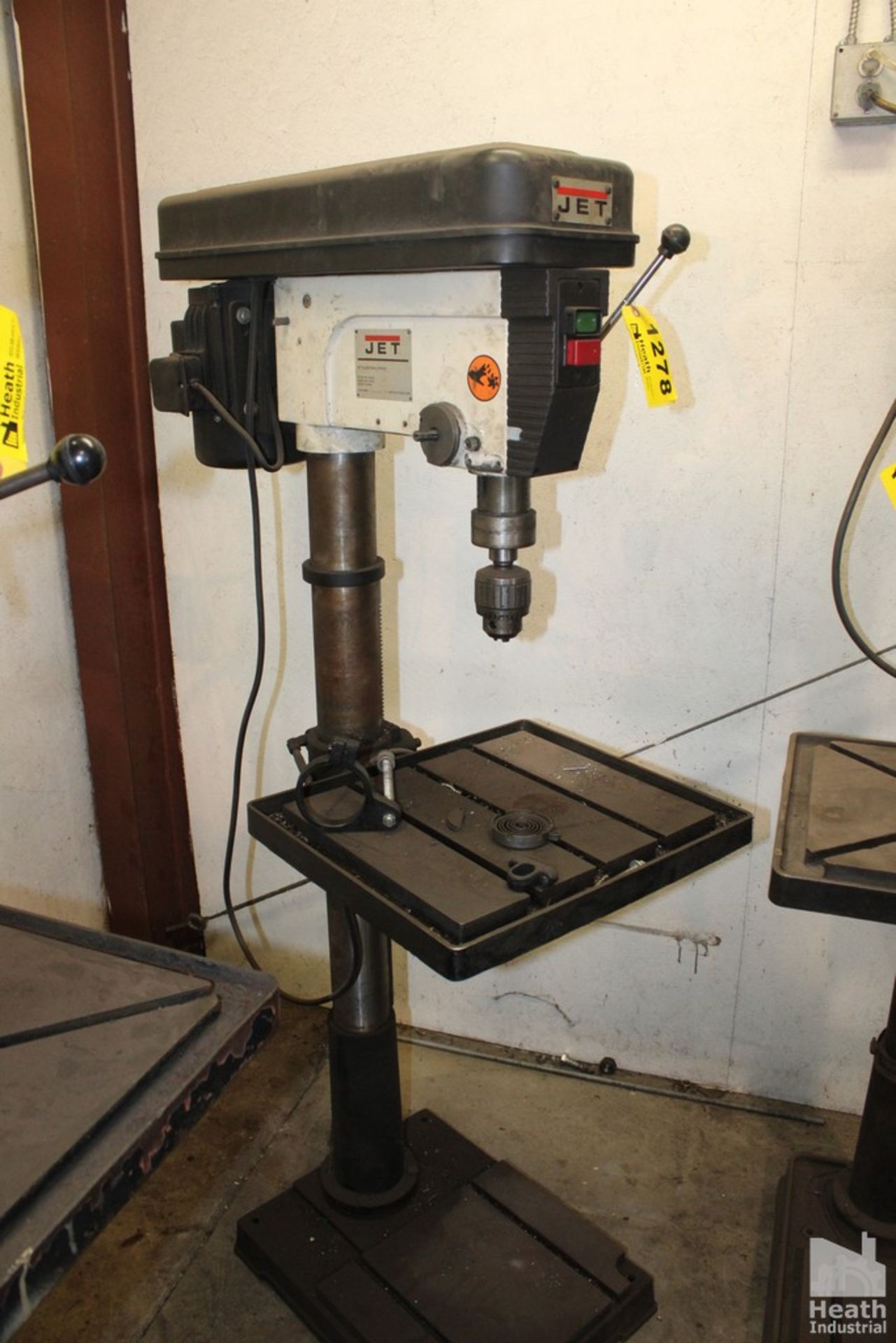 JET MODEL J-2550 20" FLOOR STANDING DRILL PRESS 17" X 19" SLOTTED TABLE WITH OIL TROUGH S/N
