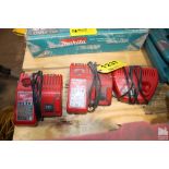 (3) MILWAUKEE BATTERY CHARGERS