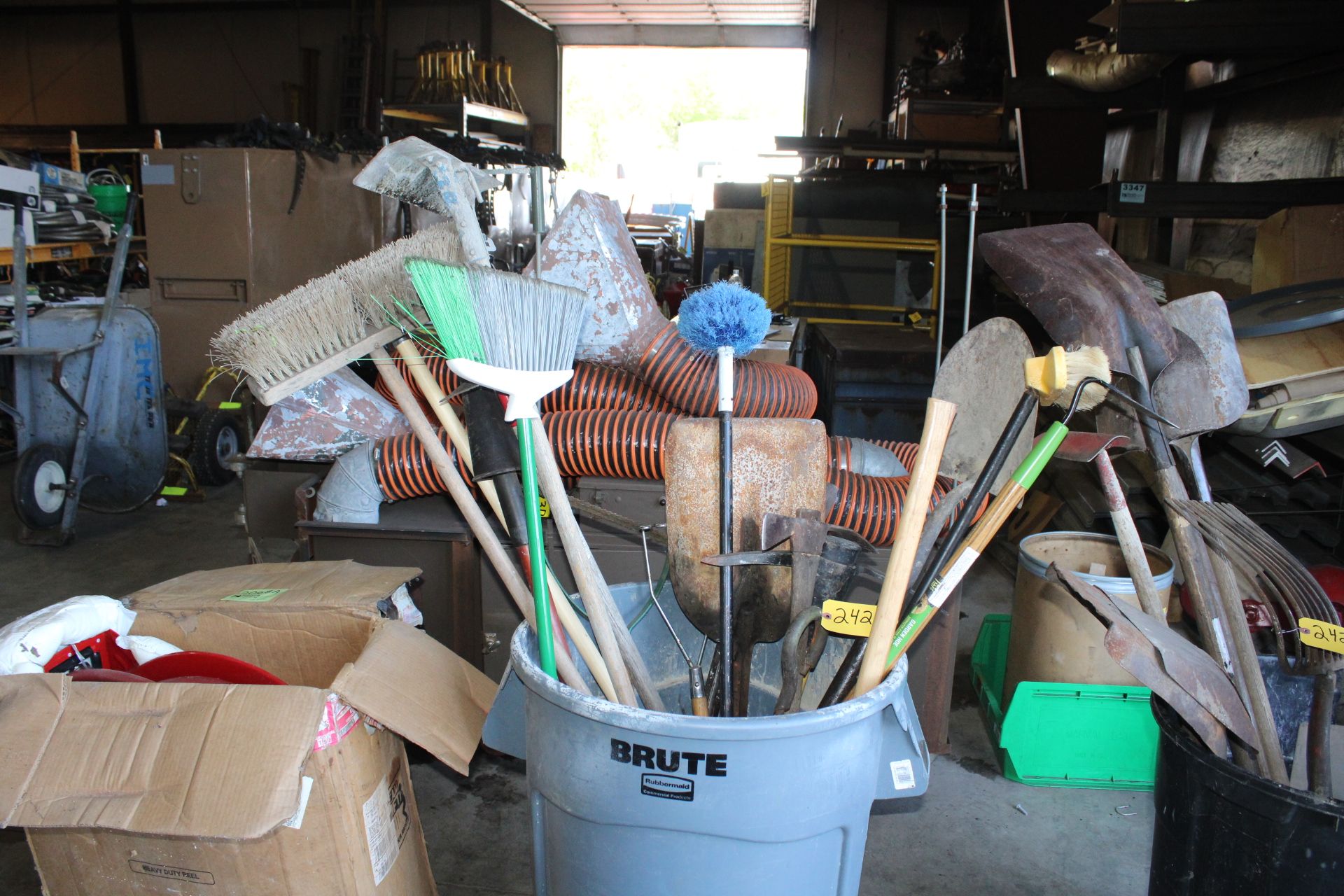 SHOVELS, HOES, PICK AXES, BROOMS, ETC