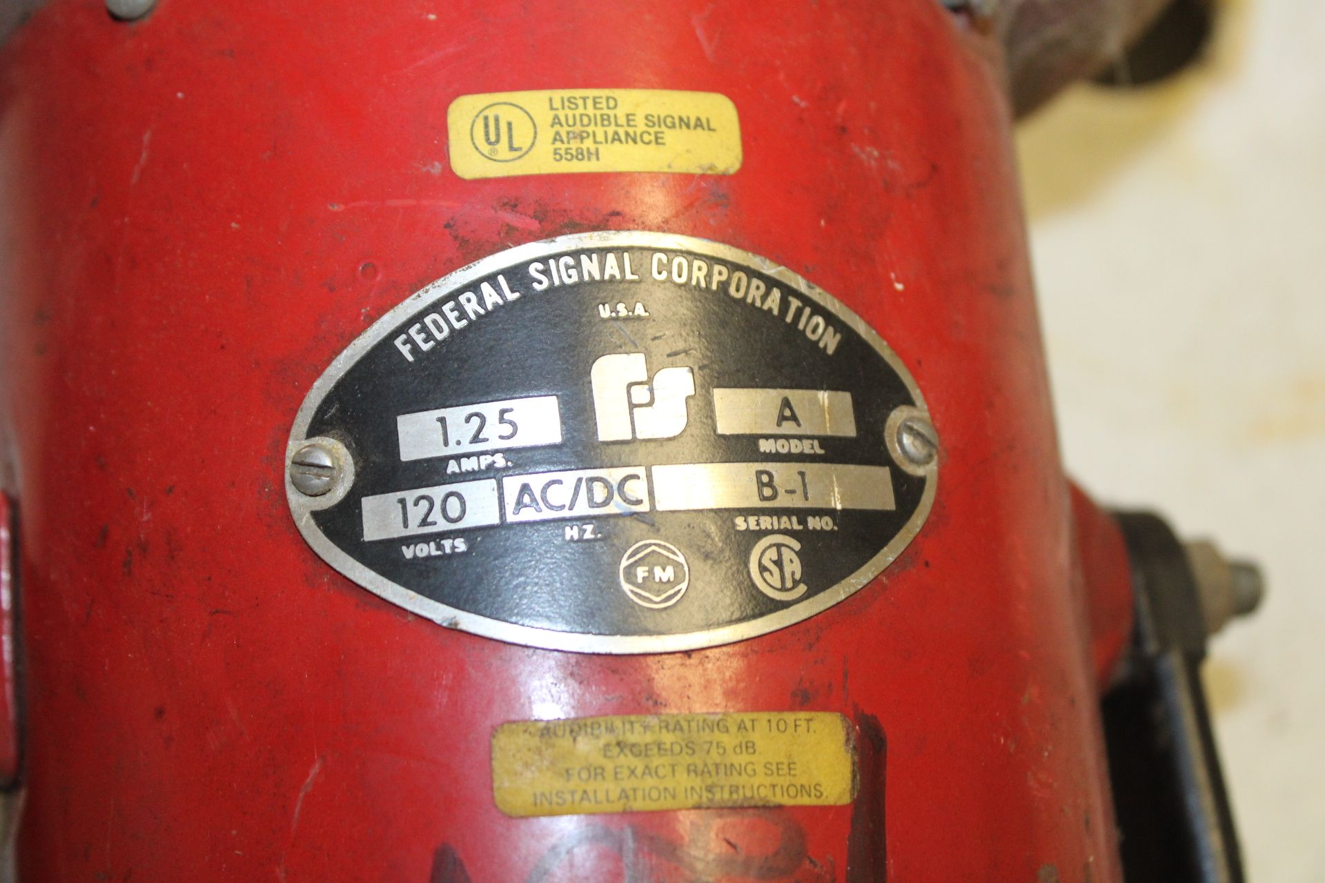 FEDERAL SIGNAL CORP., MODEL A SIREN, 120 VOLT - Image 2 of 3