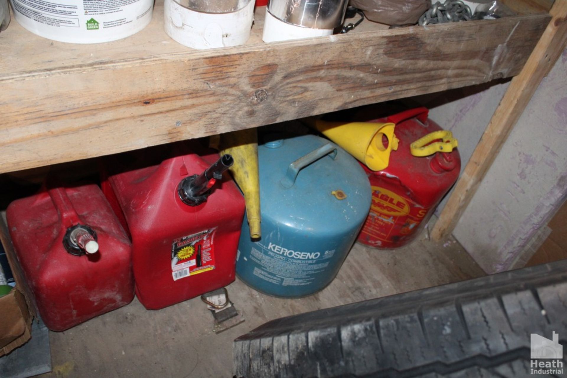 COOLER, HARDWARE AND GAS CANS ON SHELF - Image 3 of 3