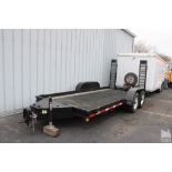 CRONKHITE 8' X 14' WOOD DECK EQUIPMENT TRAILER WITH ALUMINUM DIAMOND PLATE | DROP DOWN RAMPS |