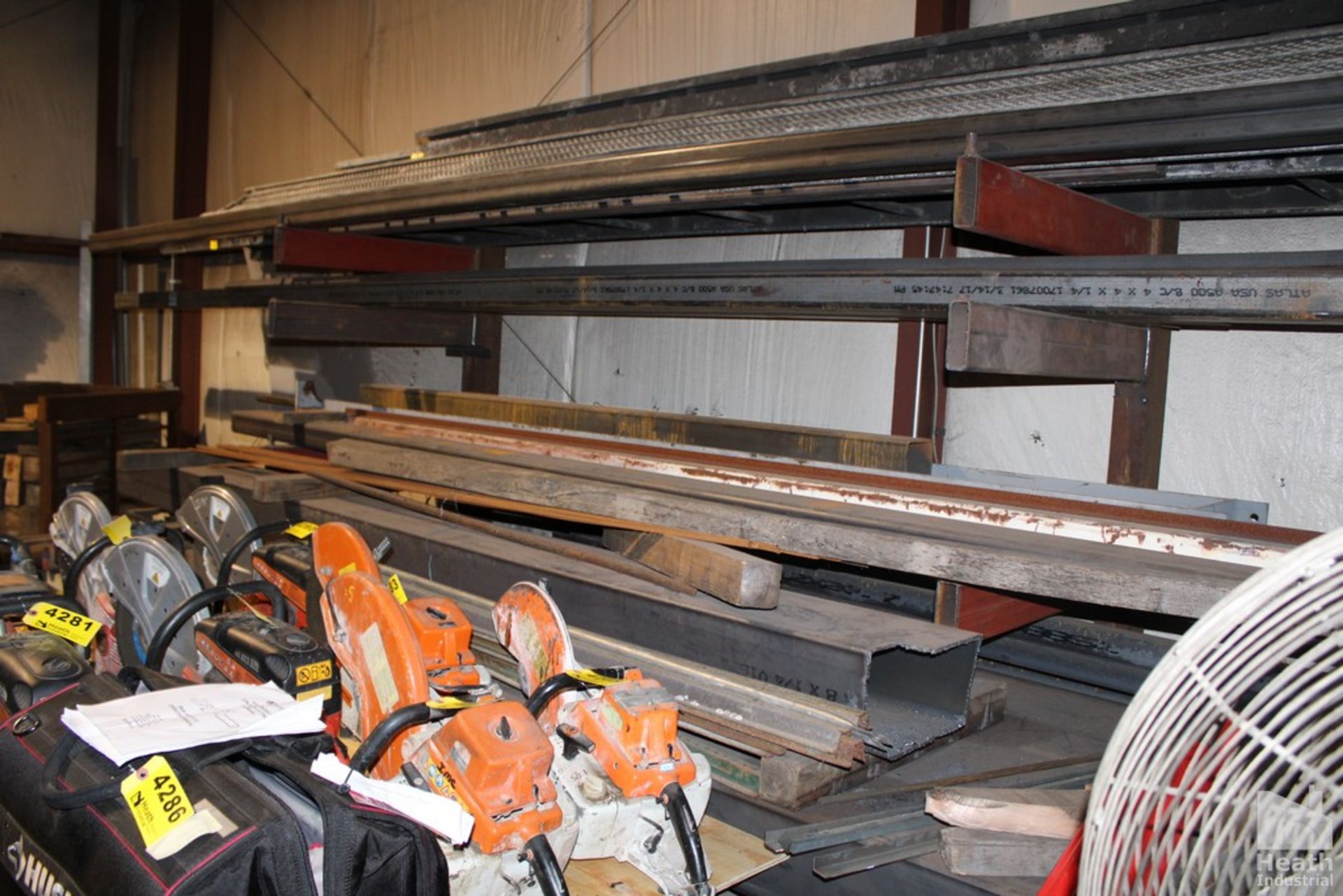 CANTILEVER STEEL RACK APPROX. 12' WIDE BY 8' HIGH WELDED