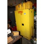 SECURALL MODEL A145 TWO DOOR 45 GALLON FLAMMABLE LIQUID STORAGE CABINET 43" X 18" X 65"