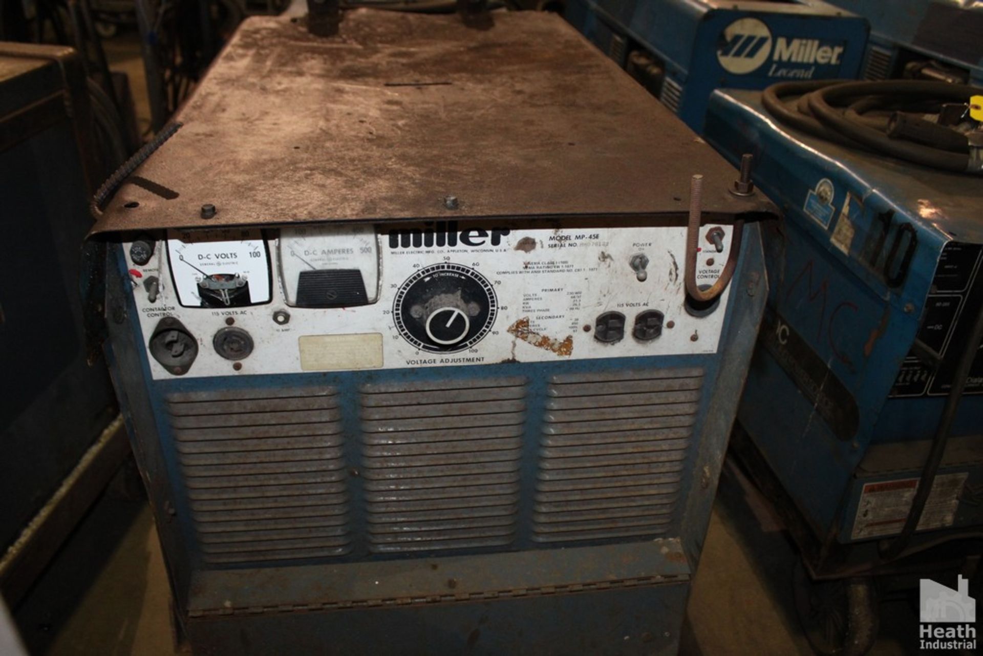 MILLER MODEL MP45E CONSTANT POTENTIAL DC ARC WELDING POWER SOURCE WITH CART, S/N HH0761221 - Image 2 of 4