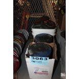 LARGE QTY 6" GRINDING WHEELS IN TWO BOXES AND TWO PAILS