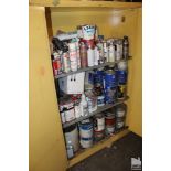 CONTENTS OF FLAMMABLE CABINET INCLUDING PAINT AND LUBE