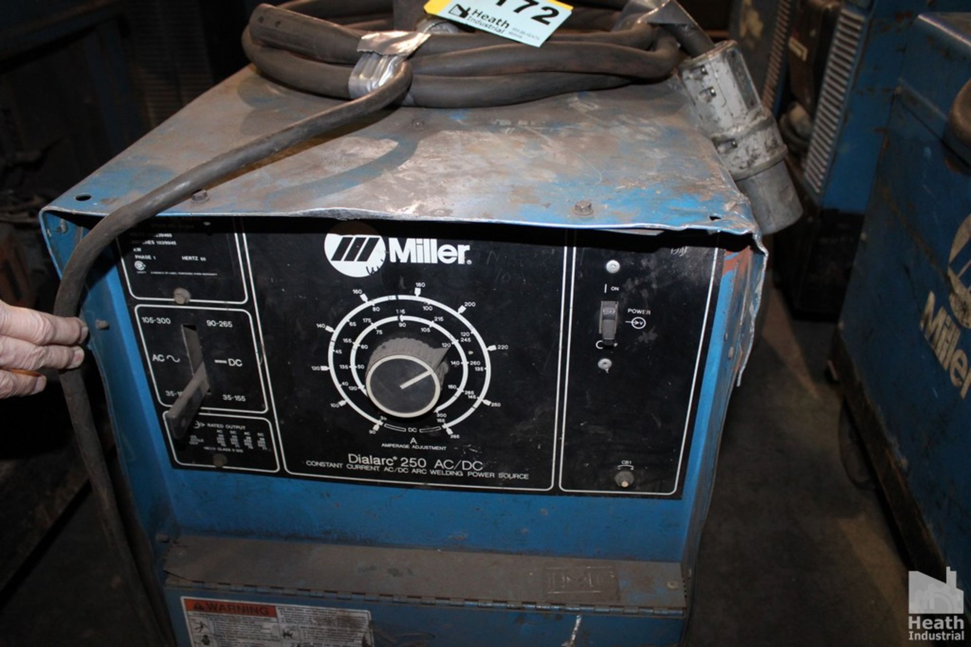 MILLER DIAL ARC 250 AC/DC CONSTANT CURRENT AC/DC ARC WELDING POWER SOURCE WITH CART, S/N KD542812 - Image 2 of 3