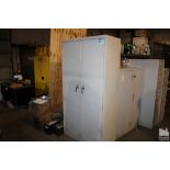 (2) TWO DOOR STEEL CABINETS 36" X 18" X 72" AND 36" X 18" X 53"