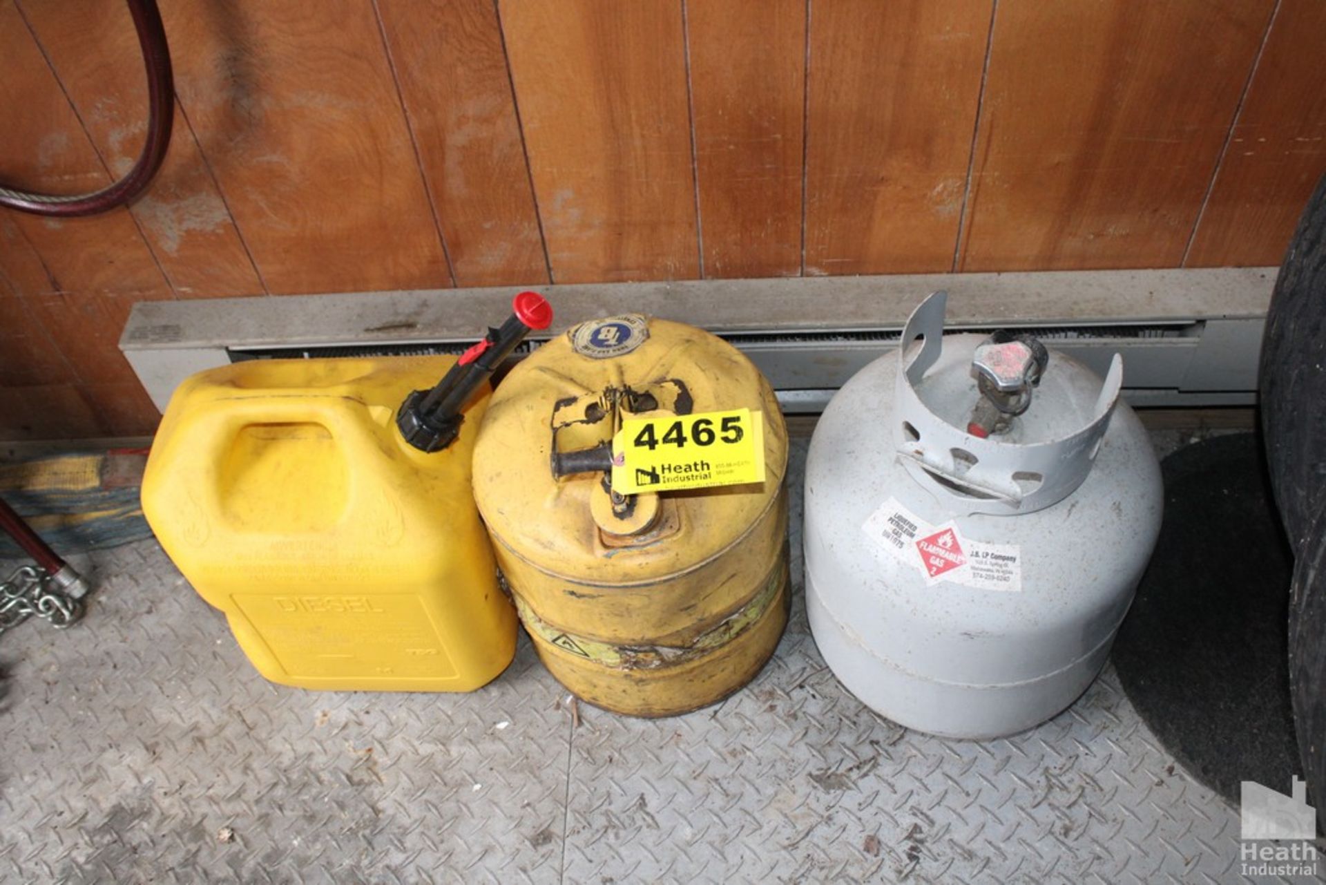 (2) FUEL CANS AND PROPANE TANK