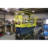 UPRIGHT MODEL 6100-2W-00 500 LB SCISSOR LIFT, 19' LIFT, 28" X 78" PLATFORM WITH 24" EXTENSION,