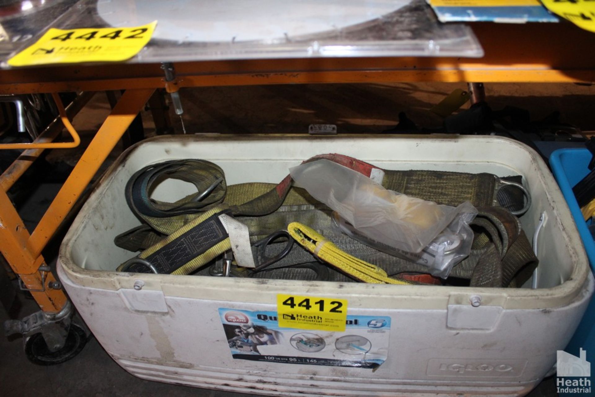LARGE QTY SAFETY BELTS AND MISC.