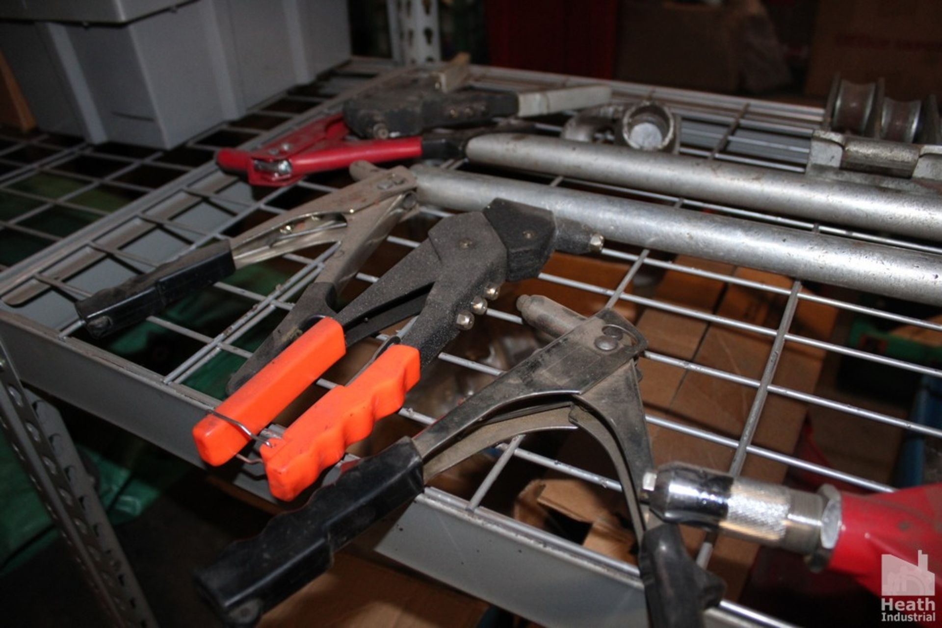 POP RIVET GUNS AND LG BAND CRIMPER ON SHELF - Image 2 of 3